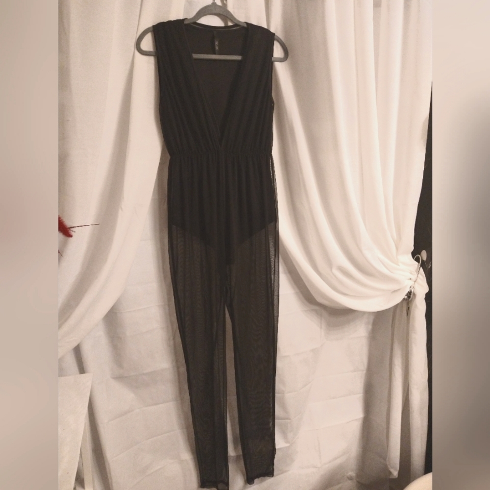 sheer super stretchy jumpsuit NWOT